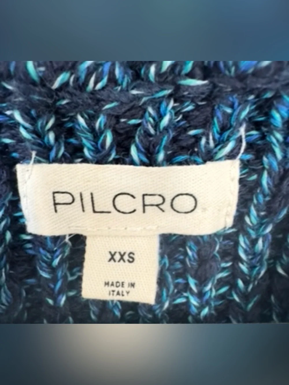 Anthropologie Blue Stitched Sweater Knit crochet Tank Top - Navy Blue XXS